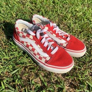 Boys Red Checkered Vans